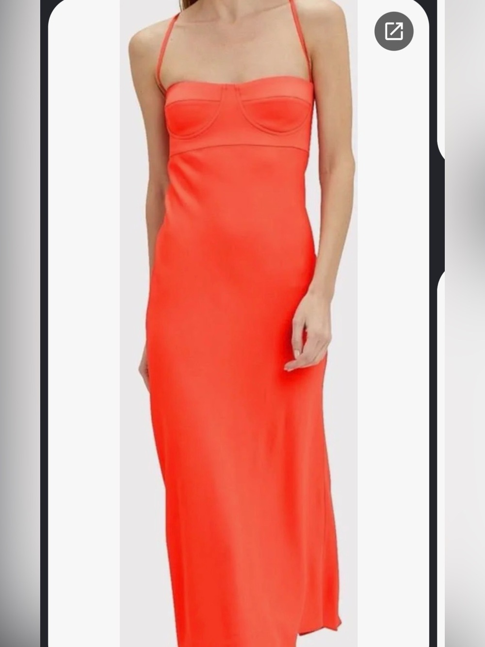 Michelle mason coral silk midi dress 0